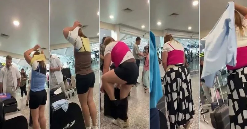 Bagaj ücretinden kaçmak için yaptığı şey herkesi şaşırttı: Hafiflesin diye üst üste giydi