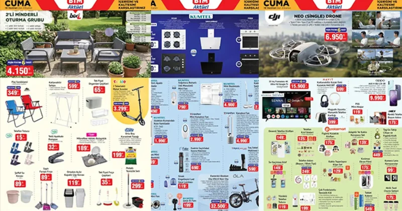BİM 16 19 Haziran aktüel ürünleri: Drone, soğutucu, mini buzdolabı...