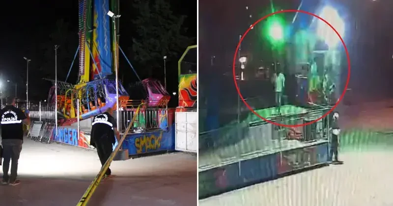 Lunaparkta ranger ın operatöre çarptığı kaza kamerada