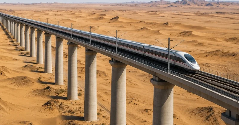 Çöl boyunca beton kolonlar kullanılacak: 1.800 kilometrelik demir yolu hattı inşa edecekler Sözcü Gazetesi