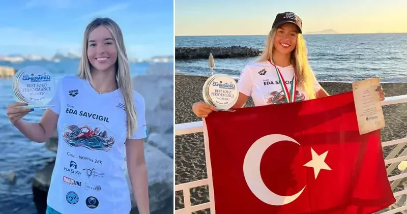 İzmirli yüzücü Eda Savcıgil den tarihi başarı