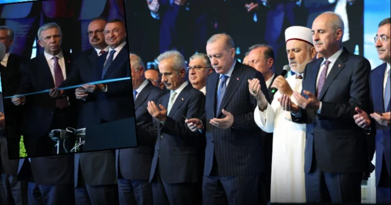 Erdoğan ın kurdele kestiği açılış töreninde Mansur Yavaş a büyük ayıp Sözcü Gazetesi