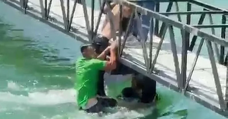 Adana da kanala giren 2 kişi boğulma tehlikesi geçirdi