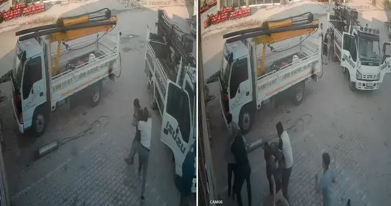 Sanayi sitesindeki tekmeli, yumruklu kavga güvenlik kamerasında