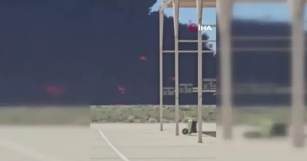 ABD’ye ait B 52 bombardıman uçağı kazasının ardından çekilen yeni görüntüler ortaya çıktı