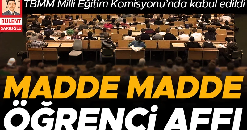 Madde madde öğrenci affı