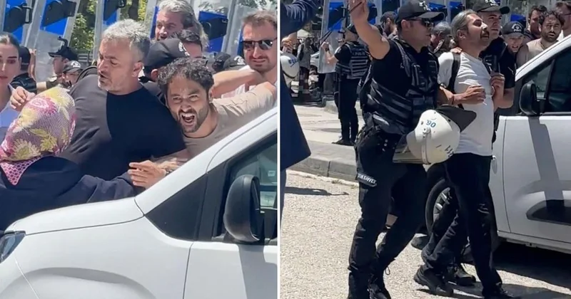 Bakanlığın önünde gergin dakikalar! Polis ekipleri müdahale etti