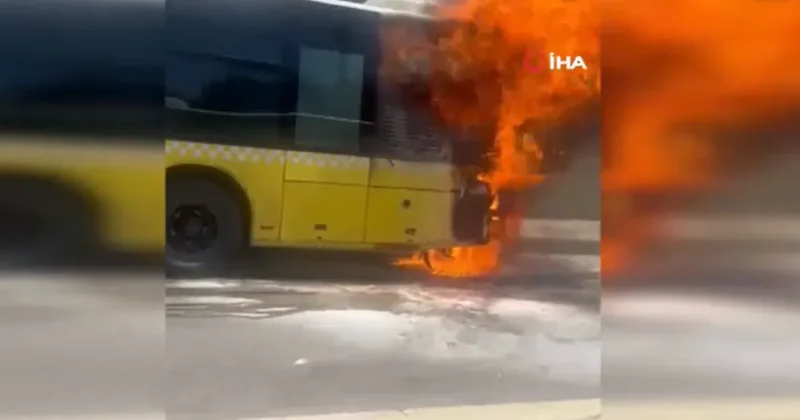 Ataşehir de korku dolu anlar! İETT otobüsü alev alev yandı: O anlar kamerada