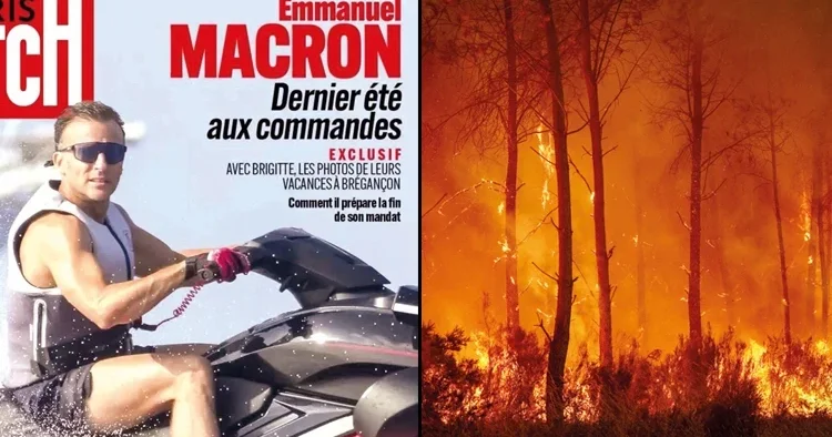 Fransa alevlerle Macron dalgalarla boğuşuyor: Jet skili tatili ülkede tartışma yarattı