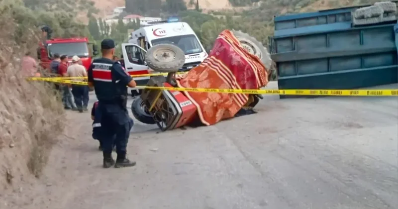 Seyyar pide fırını taşıyan traktör devrildi: 1 ölü, 1 yaralı