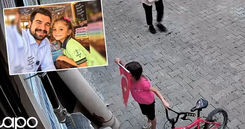 7 yaşındaki Nehir in bayrak sevgisi kamerada