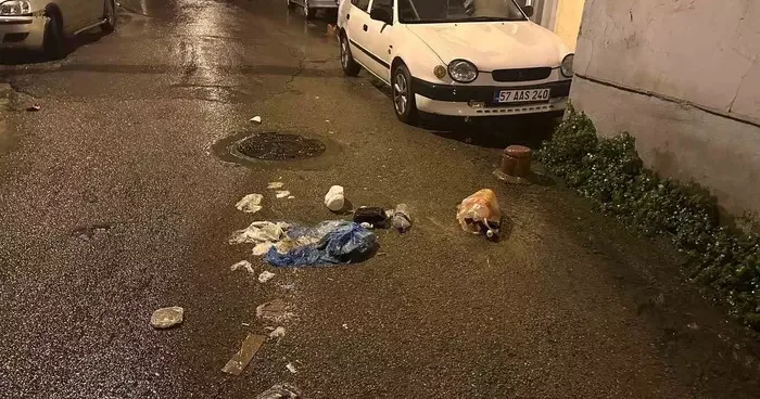 Sinop’ta sokağa bırakılan çöpler tepki çekti