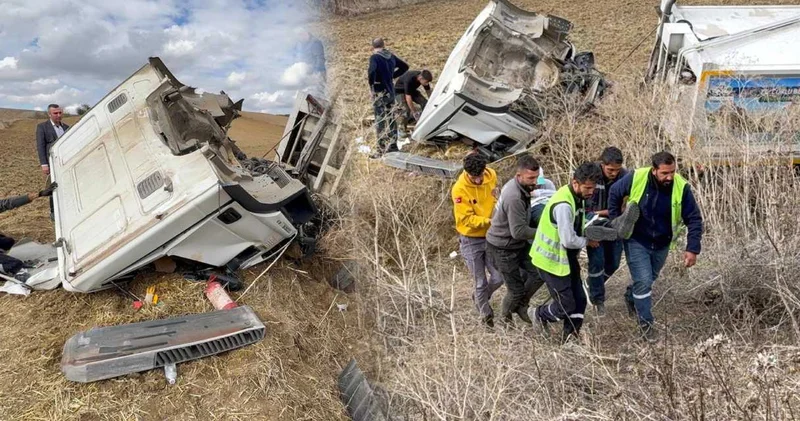 Tekirdağ’da feci kaza! Çöp kamyonu tarlaya devrildi: Yaralılar var