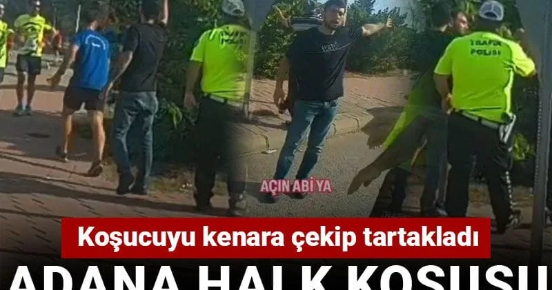 Adana halk koşusu bu görüntülerle tarihe geçti: Koşucuyu kenara çekip tartakladı