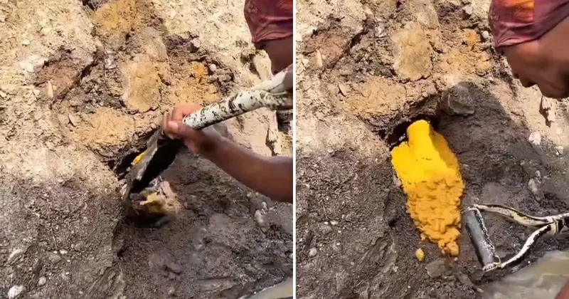 Şansın böylesi: Küreği vurduğu yerden altın fışkırdı