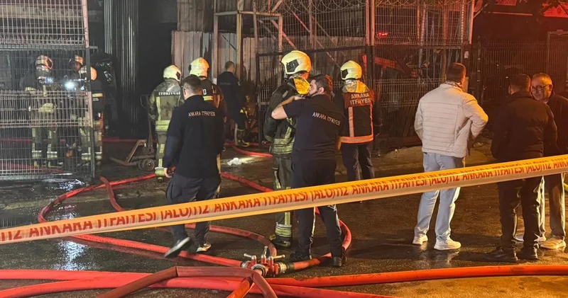Ankara’da oto tamir dükkanında yangın paniği