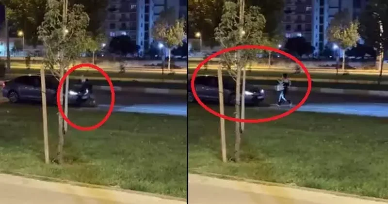 Alkollü kadın, trafikteki araçların önünü kesip, sürücülere tekme attı