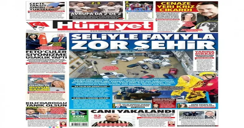 84 yılın en şiddetlisi: Seliyle fayıyla zor şehir! 16 Ekim 2026 Gazete Manşetleri