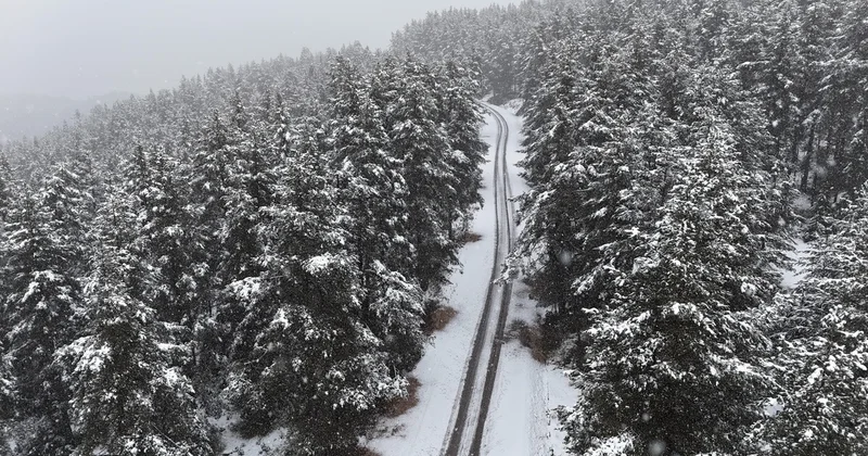 Bolu Kartalkaya ya ekim ayında lapa lapa kar yağdı