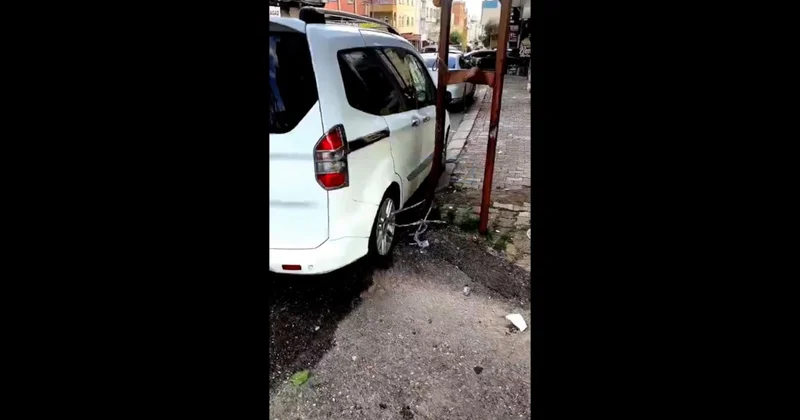 Vatandaşın sel önlemi şaşırttı! Aracını elektrik direğine bağladı Sözcü Gazetesi