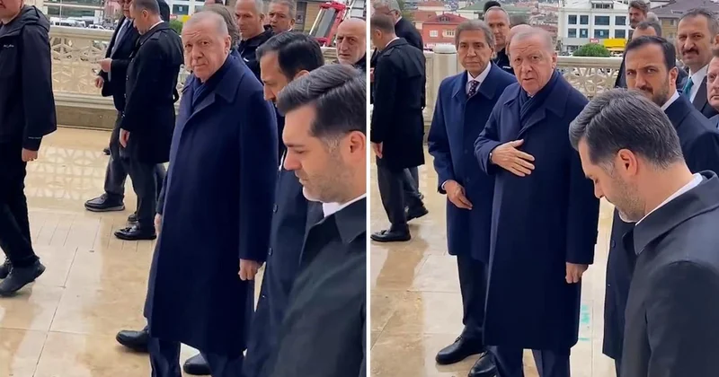 Cumhurbaşkanı Erdoğan ı görünce dayanamadı, korumalar hemen devreye girdi: Camideyiz bağırma