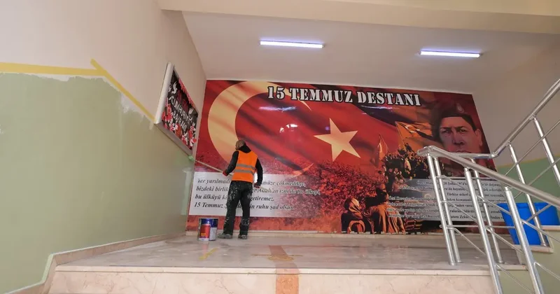 Esenyurt’taki okullarda ara tatilde bakım ve onarım çalışmaları devam etti