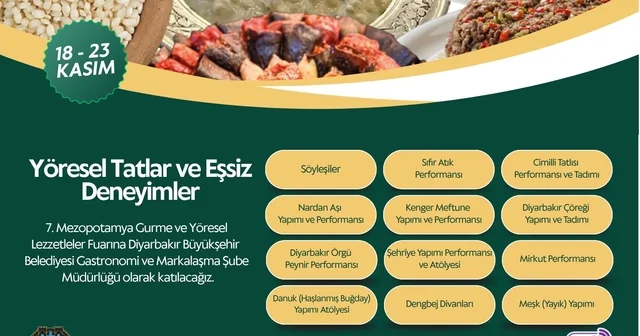 DBB Mezopotamya Gurme Fuarında Diyarbakır mutfağını tanıtacak Diyarbakır Haberleri