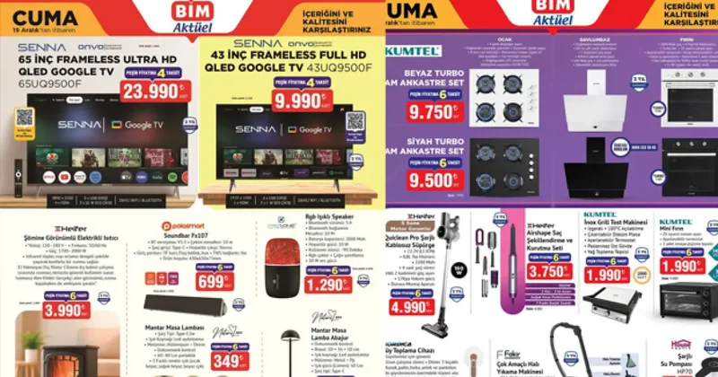 BİM de bu Cuma neler var? BİM 16 19 Aralık 2025 Aktüel Kataloğu