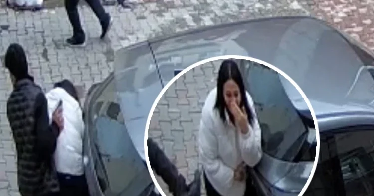 Genç kadının çaresizliği kamerada! Çığlık atarak yardım istedi: Polis çağırın lütfen