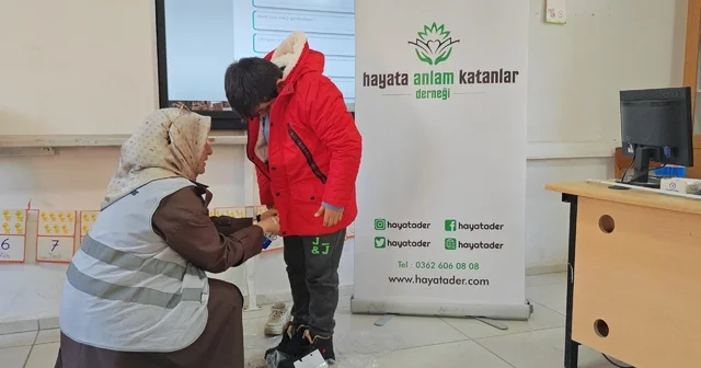 Kırsalda okuyan minik yüreklere kış desteği Samsun Haberleri