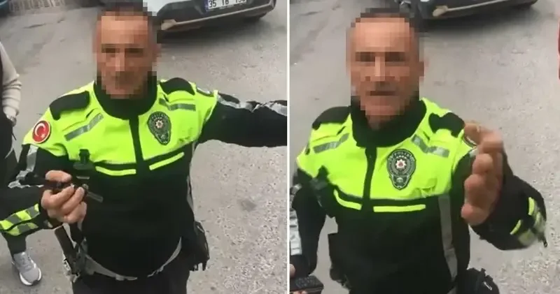 İzmir de polis denetiminde kimlik vermeyen sürücüye ceza İzmir Haberleri