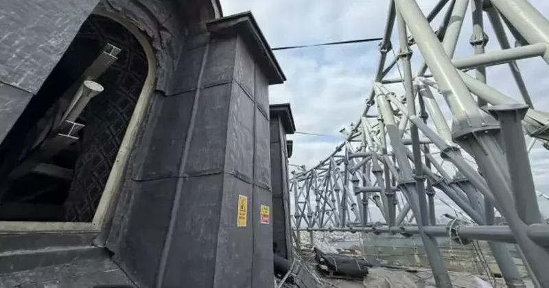 Ayasofya da restorasyon sırası kubbelerde