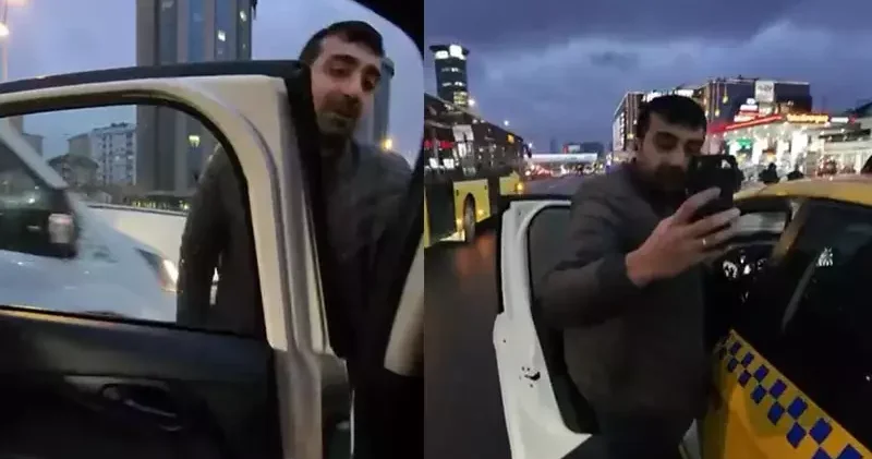 Ataşehir de taksi şoförü aralarında engellilerin de bulunduğu aileyi araçtan indirdi