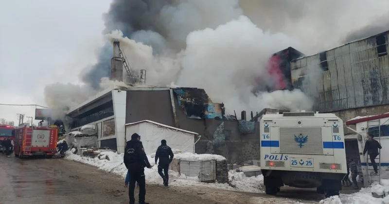 Erzurum da bir iş yerinde çıkan yangında 1 kişi yaralandı