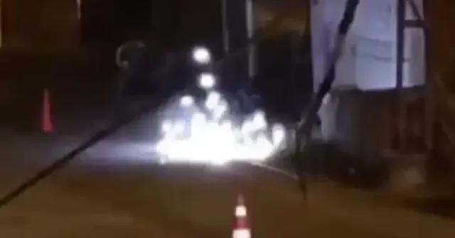 Hatay da elektrik kablolarının havai fişek gibi patladığı anlar kamerada VİDEO İZLE