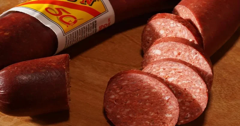 Ünlü sucuk markasının içinden mavi cisim çıktı