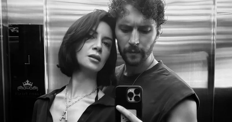 Ahu Yağtu ve Bora Cengiz den romantik asansör pozu Magazin haberleri