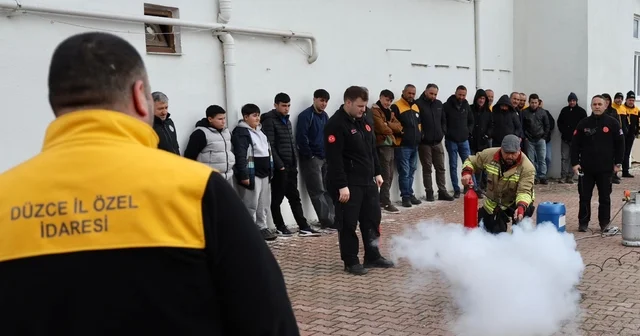 Çalışanlara iş sağlığı ve güvenliği ile yangın eğitimi Düzce Haberleri