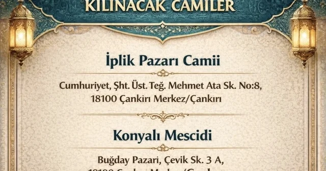 Çankırı da hatimle teravih namazı kılınacak camiler belli oldu Çankırı Haberleri