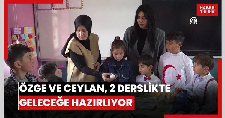 Özge ve Ceylan öğretmen, ısıttıkları 2 derslikte öğrencilerini geleceğe hazırlıyor