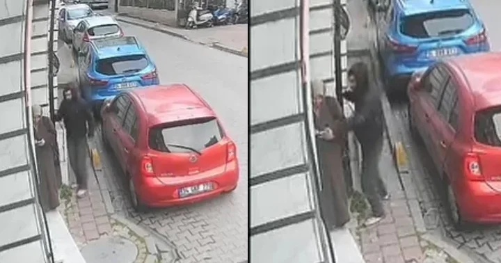 Sokakta durarak telefona bakan kadının elindeki telefonu çalıp kaçtı