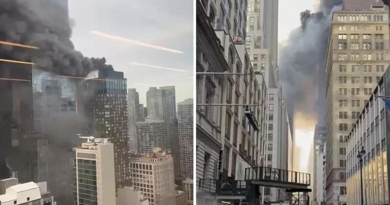 ABD nin Manhattan bölgesinde bir binada yangın çıktı