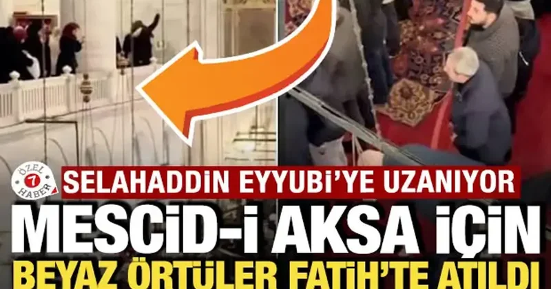 Selahaddin Eyyubi dönemine uzanıyor: Mescid i Aksa için Fatih te başörtüler atıldı