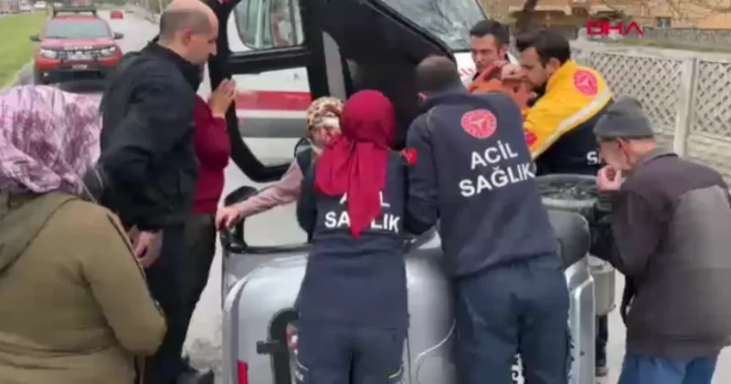 Bahçe duvarına çarpan elektrikli araçtaki yaşlı kadın yaralandı