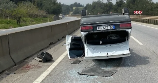Kontrolden çıkan otomobil takla atıp ters durdu Bursa Haberleri
