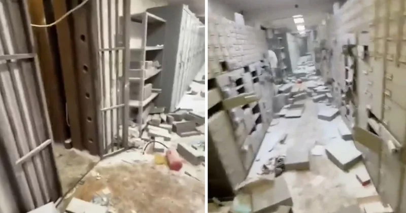 Ülke şokta! Kanalizasyondan kaçan banka soyguncuları geride bu görüntüyü bıraktı