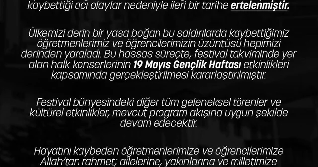 Mesir Festivali konserleri ertelendi Manisa Haberleri