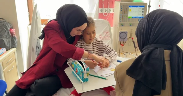 Diyaliz merkezinde 13 yaşındaki Melek için okuma yazma seferberliği Rize Haberleri