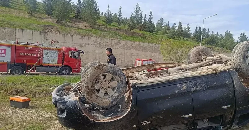 Siirt’te kontrolden çıkan araç takla attı: 1 yaralı