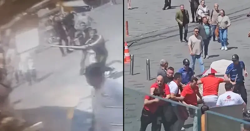 Taksim’de kazmayla esnafa saldırdılar; tekme tokat dayak yediler